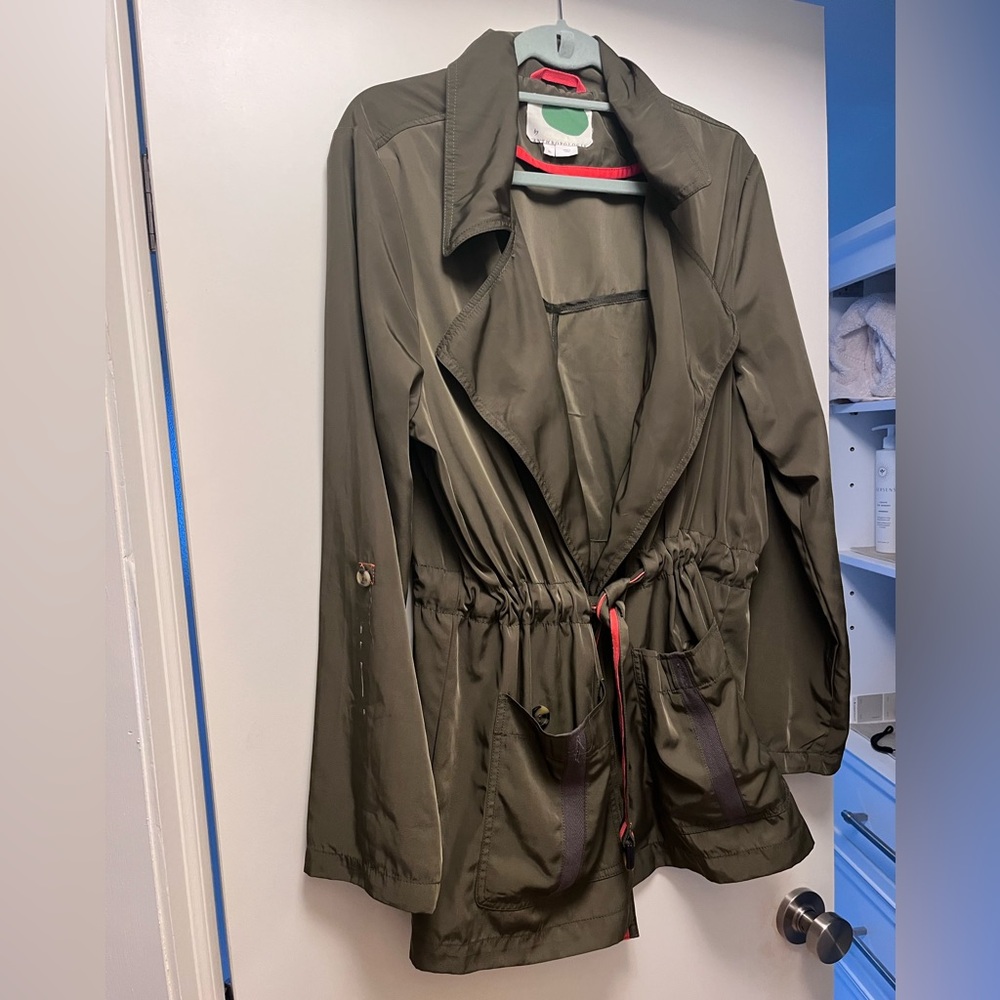 Satin Short Trench Jacket Anthropologie XL